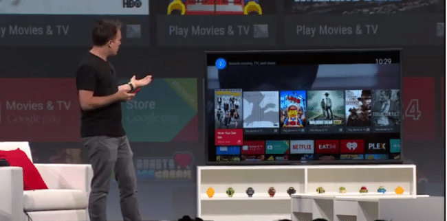 An elegant interface, for a move civilized age: Google's Dave Burke shows what Android TV can do.