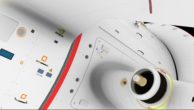 Take us with you! Rademaker hid an NVIDIA logo in a early-version of his design.