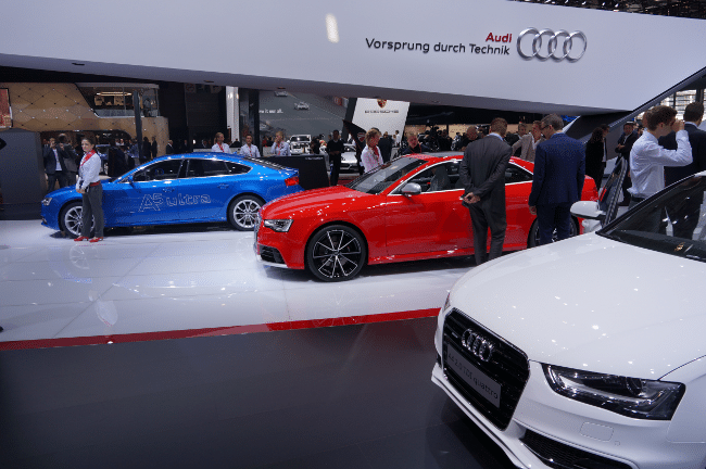 Very appropriate colors for an auto show in France.
