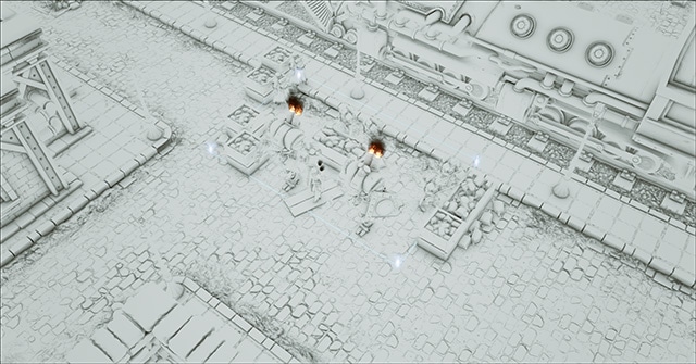 What does HBAO+ look like? In this image, each shaded pixel comes thanks to HBAO+. Without Ambient Occlusion all you would see, with the exception of the fire effect, is a white screen.