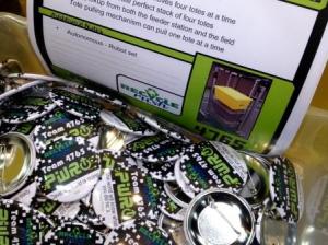 Box of pins at FIRST Robotics Silicon Valley Regional