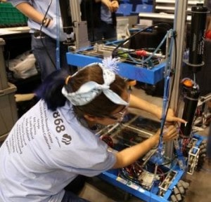 Space Cookies work on their robot Silicon Valley Regional