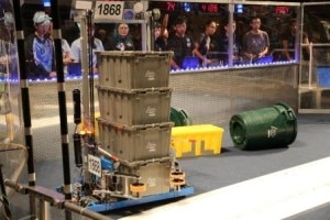 Recycle Rush competition at Silicon Valley Regional