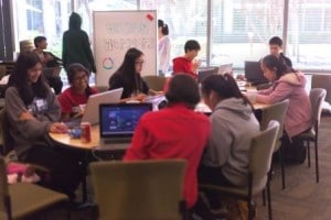 Students collaborate at CodeDay