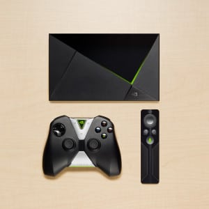 NVIDIA SHIELD Android TV with remote and controller