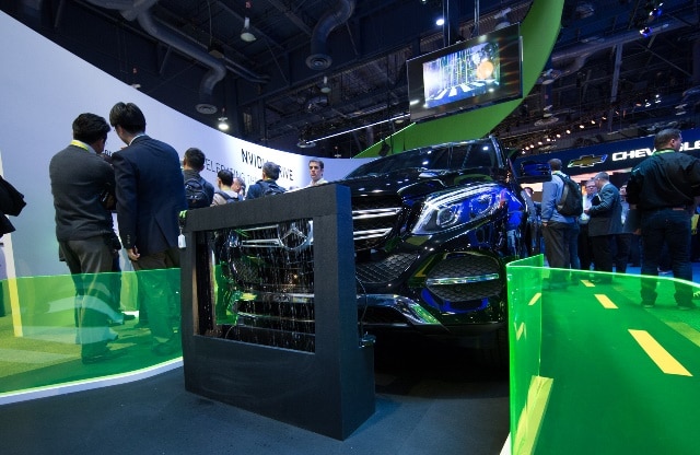 CES 2016 NVIDIA booth Mercedes GLE pedestrian detection