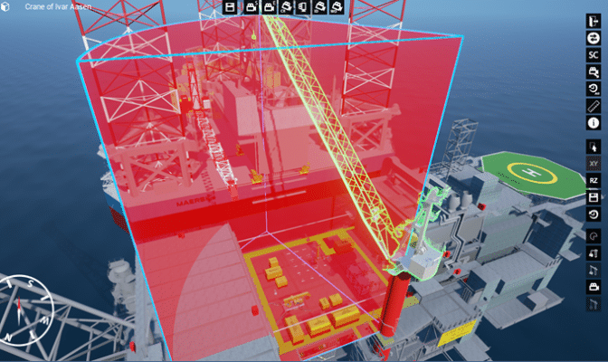 Abelware oil rig simulation Abelware simulation of crane operation on oil rig