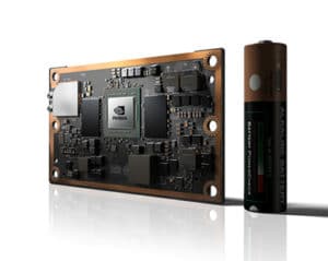 Small but mighty: the Jetson TX 2 module.