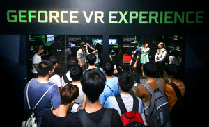 Taiwan Gamers packed into the GeForce VR Experience.