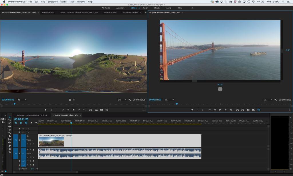 Adobe CC VR field of view