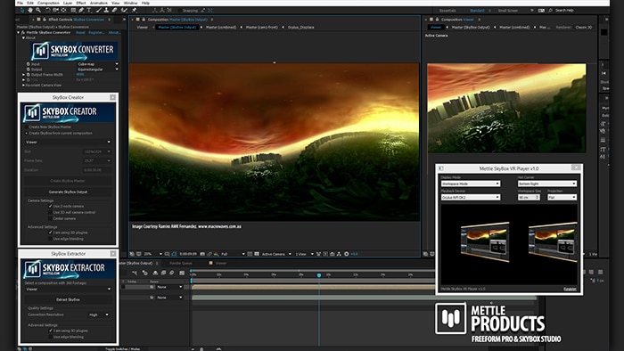 Screenshot of Mettle SkyBox 360 VR powered by Quadro GPUs