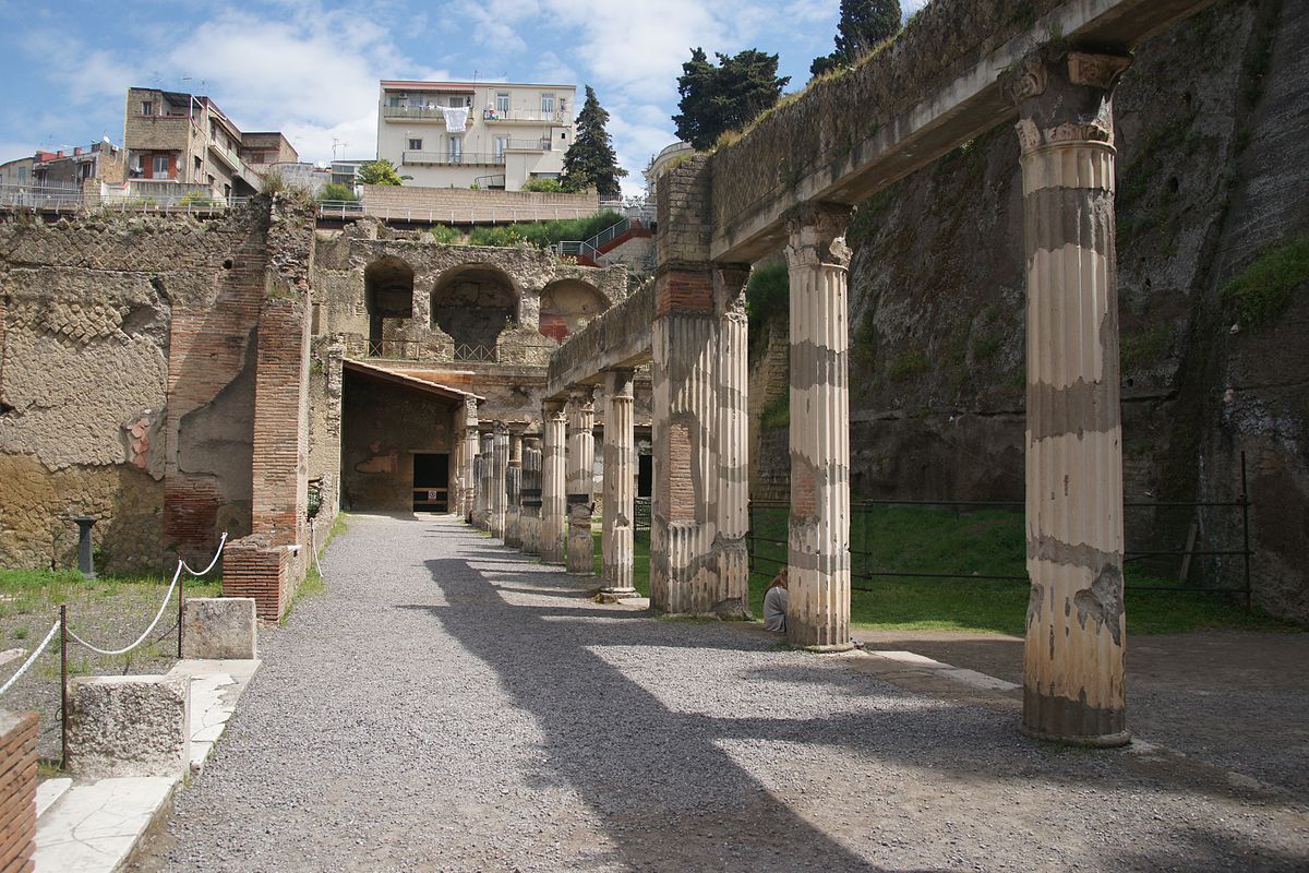 Ruins from the Roman city of Herculaneum, destroyed by a volcanic eruption in 79 A.D.
