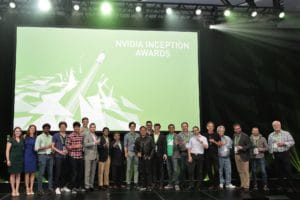 Winners in the NVIDIA Inception competition take the stage.