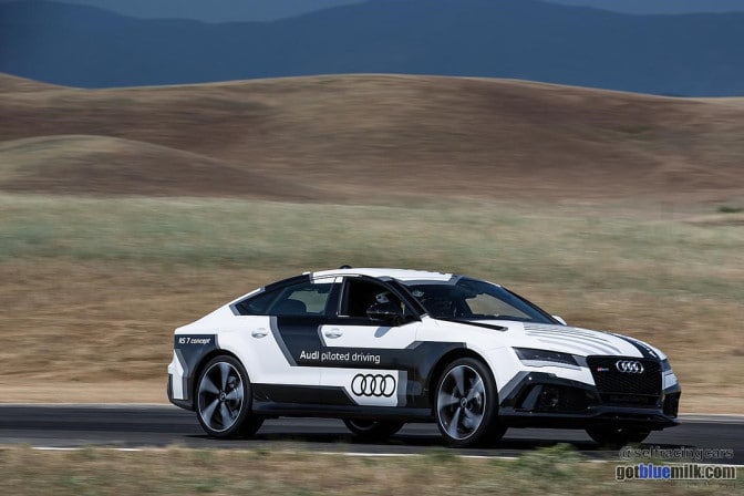 Audi brought its RS 7 “Audi piloted driving” concept car to Thunderhill.
