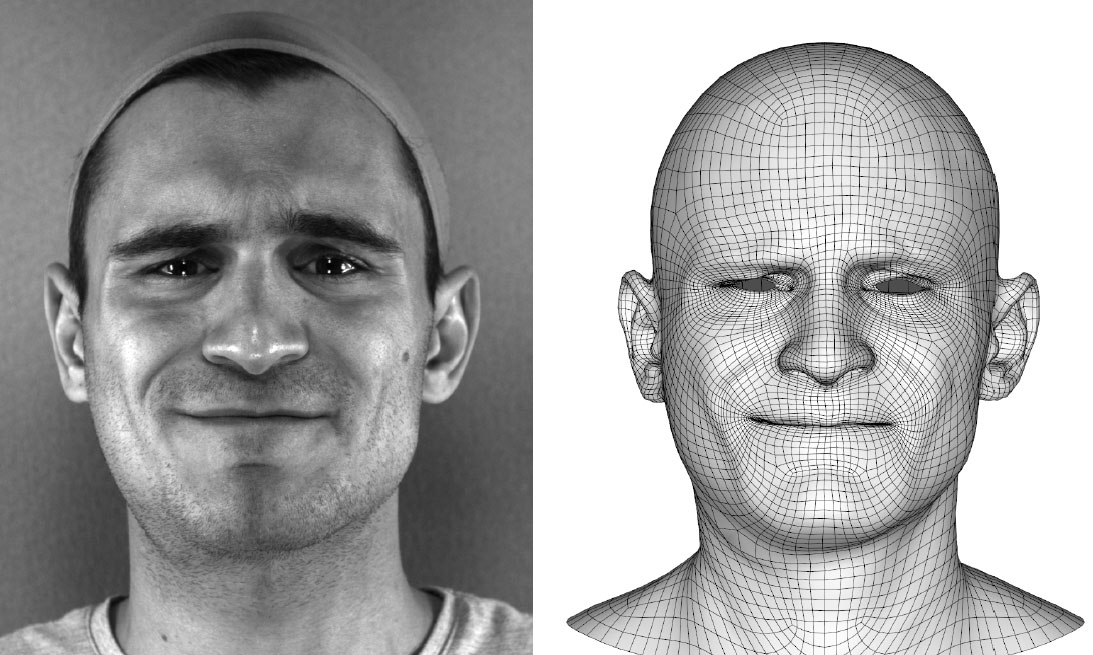 By using AI for computer graphics, researchers automated the task of converting live actor performances (left) to computer game virtual characters (right).