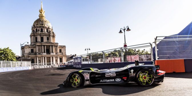 autonomous Roborace robocar at the Formula E ePrix in Paris