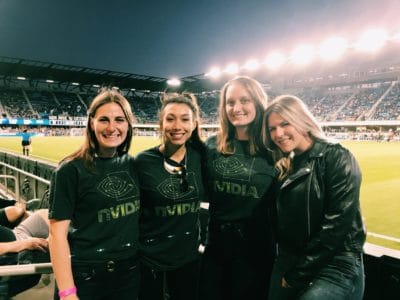 NVIDIA interns at Earthquakes game