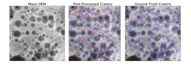 lunar craters identified by neural network