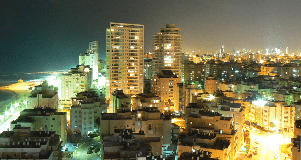 Tel Aviv skyline at night