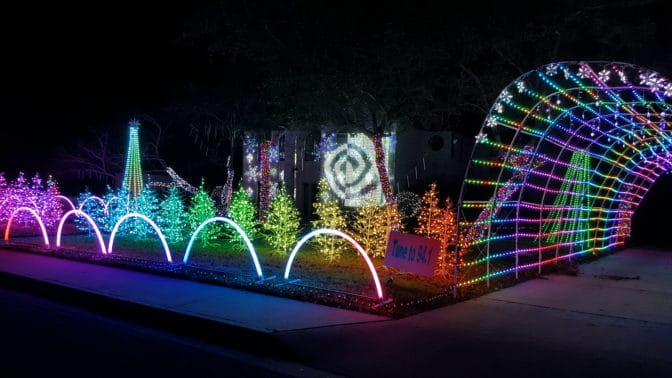 Lee Franzen's holiday light show, complete with NVIDIa's logo