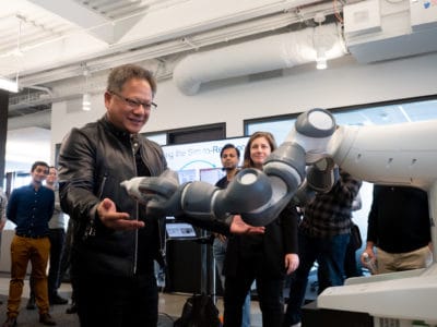 NVIDIA CEO Jensen Huang at Seattle Robotics Lab opening