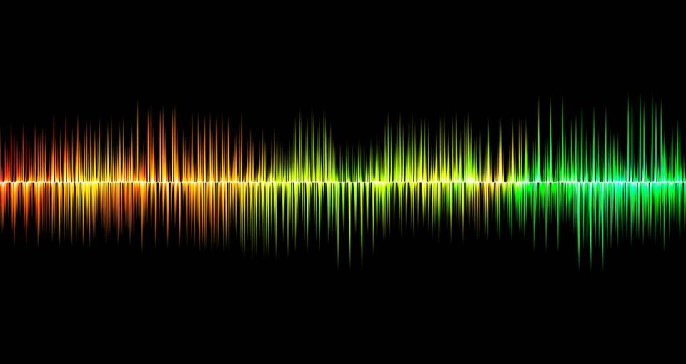 Photo showing sound waves generated by a human voice