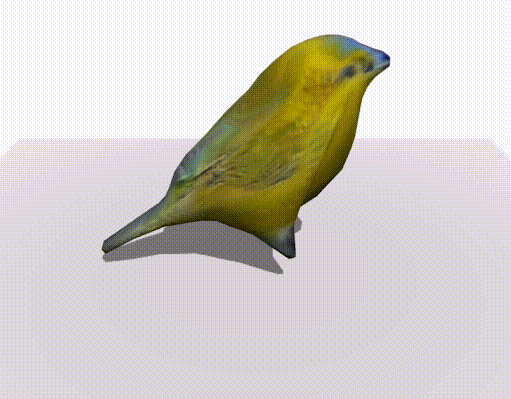 The 3D yellow warbler, as rendered by DIB-R.