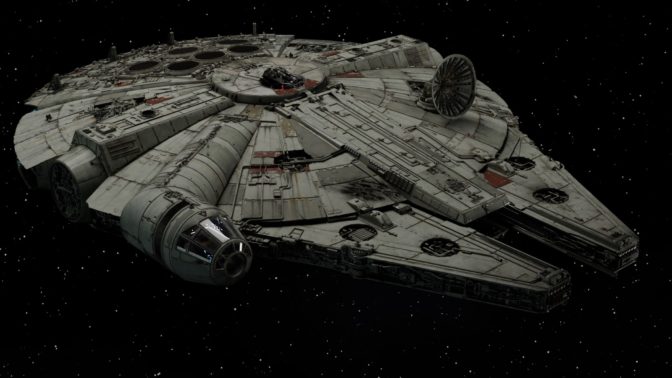 Millennium Falcon rendered with Omniverse View