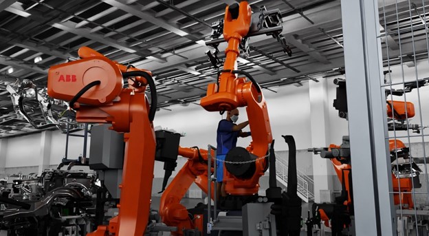 ABB Robotics industrial robot arms used in manufacturing