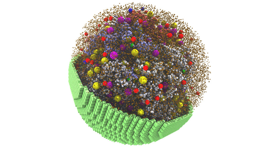 Snapshot from the 20-minute 3D spatial simulation