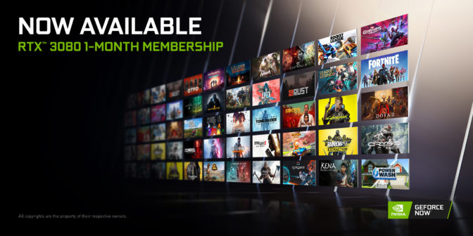 1 Month RTX 3080 Membership Wall of Games