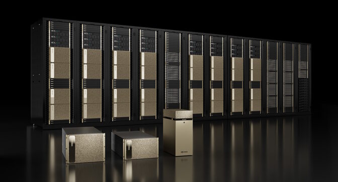 A picture of the DGX family of server products that use NVLink