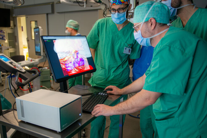 ORSI Academy surgeons interact with NVIDIA Holoscan in a real surgery.