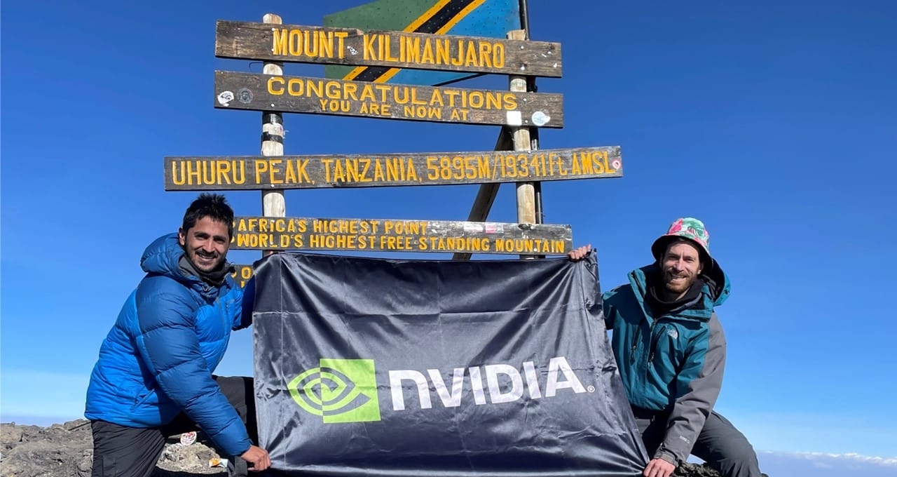 Amit Efraim and Dor Blubel, teammates in Tel Aviv, Israel, climbed Mt. Kilimanjaro in Tanzania.