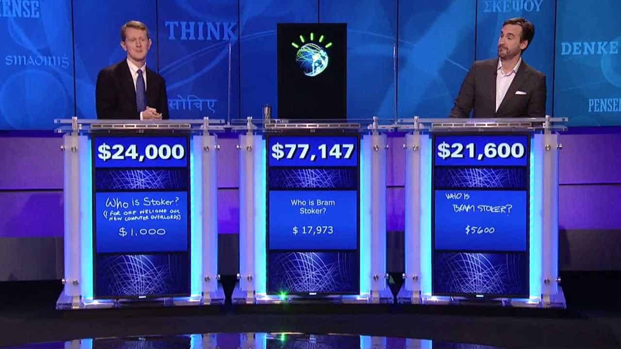 Picture of IBM Watson winning on "Jeopardy" TV show, popularizing a RAG-like AI service