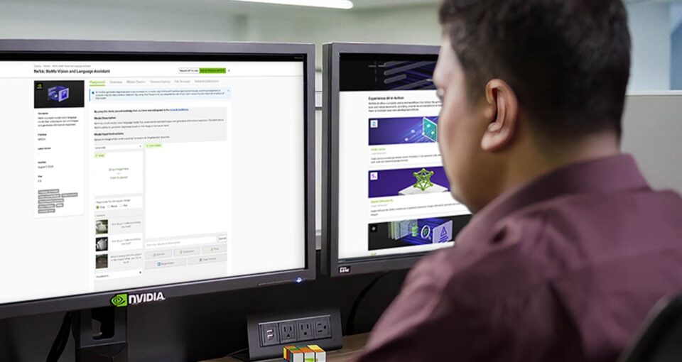 Developer working with NVIDIA AI Foundation Models