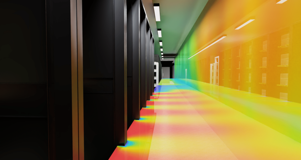 Image from Wistron's digital twin of a testing room