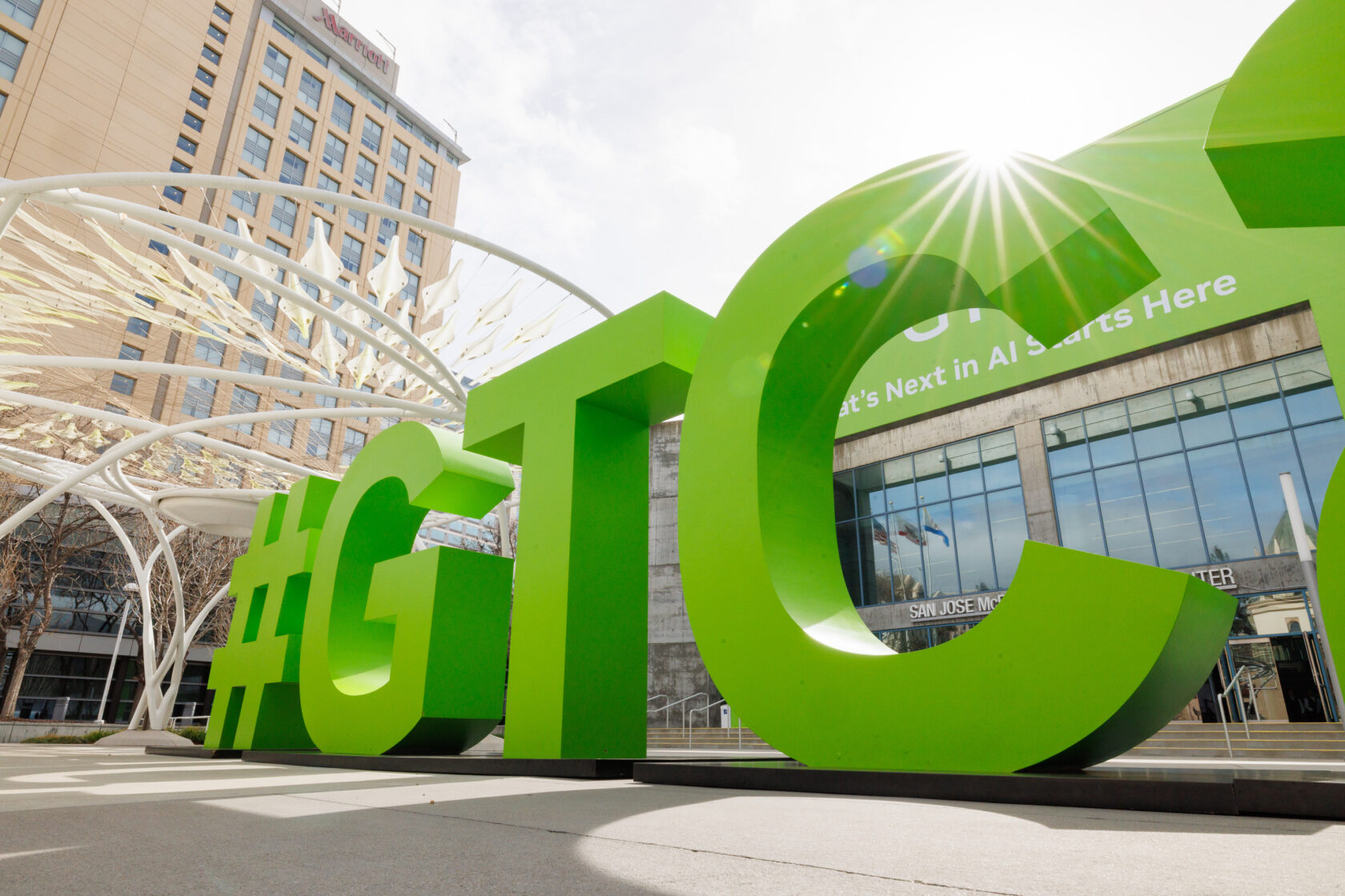 Exterior of San Jose Convention Center with GTC sign