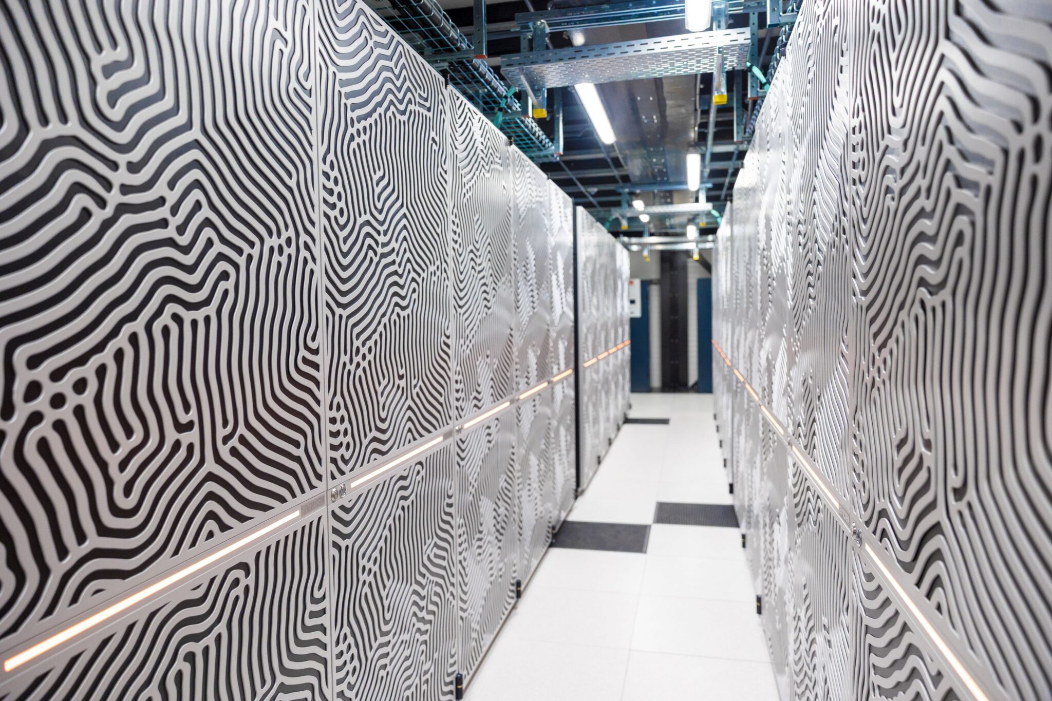 A look between the rows of JUPITER racks.