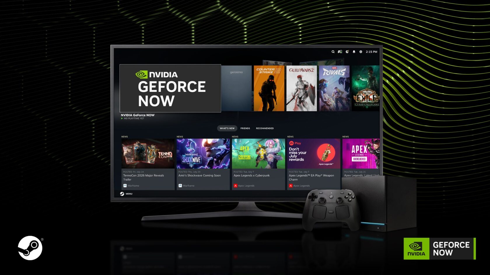 GeForce NOW and Steam hardware