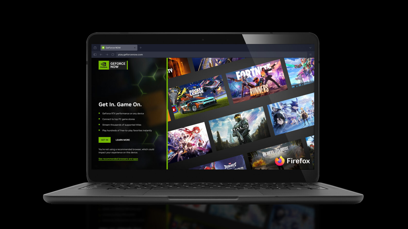 GeForce NOW on Firefox